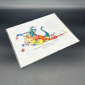 Robert Marble Signed Print Dragon Draggin Dragon Cartoon Art Funny Humor Kitsch